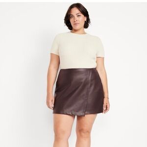 NWT old navy high waisted faux leather skirt 2x